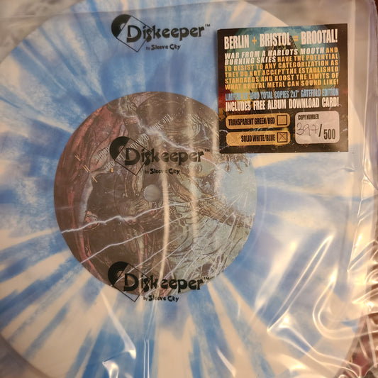 War From A Harlots Mouth / Burning Skies (2010, 2x7" White / Blue Splatter)