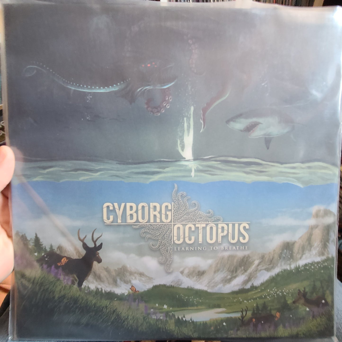 Cyborg Octopus - Learning To Breathe (2022, 2-Color Pinwheel w/ Splatter)