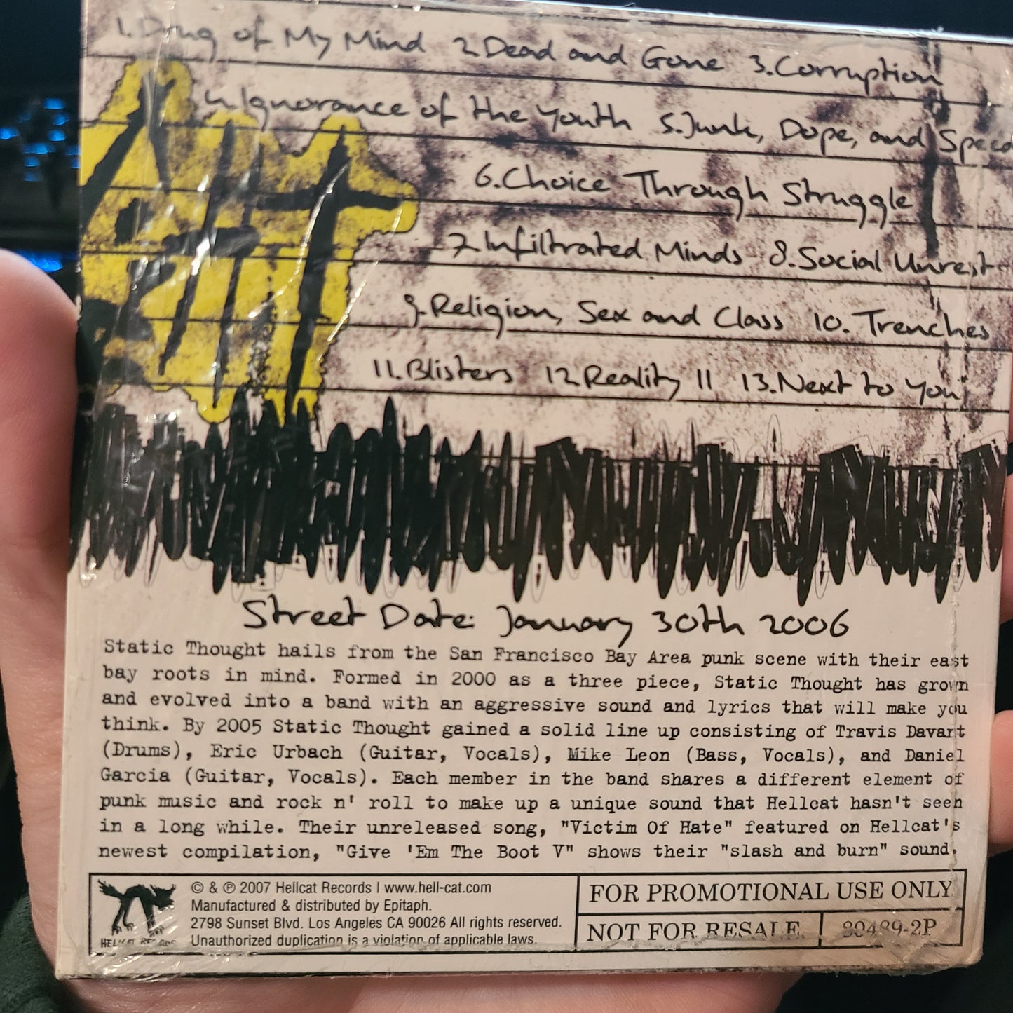 Static Thought - In The Trenches (CD, Promotional, Cardboard Sleeve, 2006)